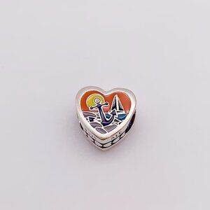 RHODE ISLAND Heart Charm S925 Sterling silver